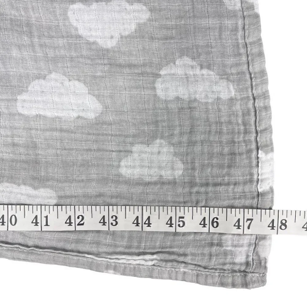 Cloud Island Baby Blanket Grey White Cloud Print Lightweight Cotton